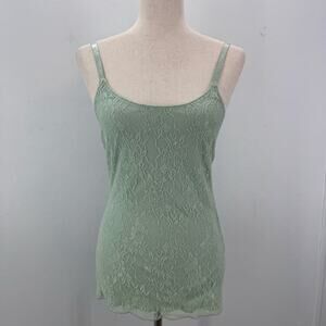 NWT Maurice Sage Green Lace Camisole Adjustable Straps sz S Coquette Babydoll
